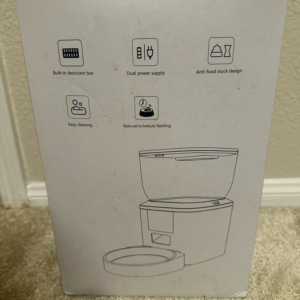 Anchor Automatic Dog Feeder - White and Silver